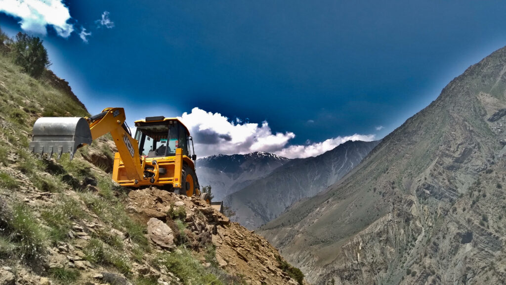 JCB working in the Mountain